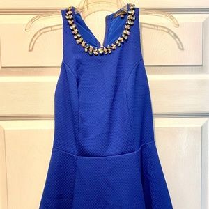 Royal blue dress with gemstones